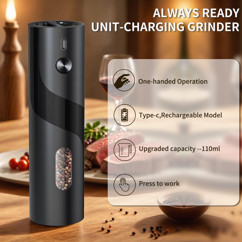 源头工厂-科力通-KYMQ-64C款新趋势厨房小工具110ml充电胡椒盐研磨器电商专供 - 图片 4