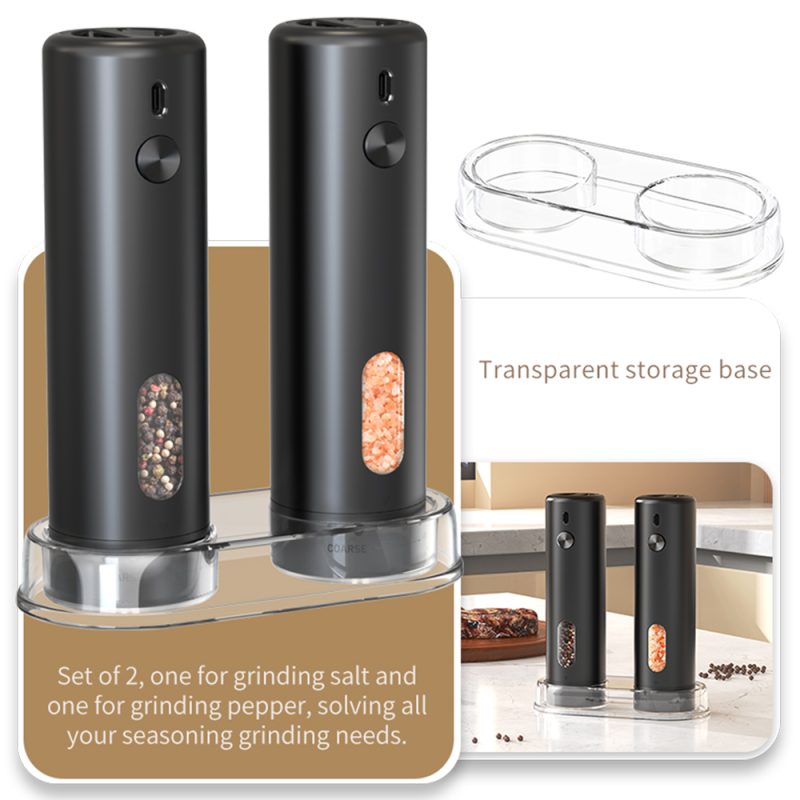 源头工厂-科力通-科力通底座充电胡椒盐电动研磨器(带底座)厨房工具KYMQ-65A/A-BS/C外置粗细调节环 - 图片 8