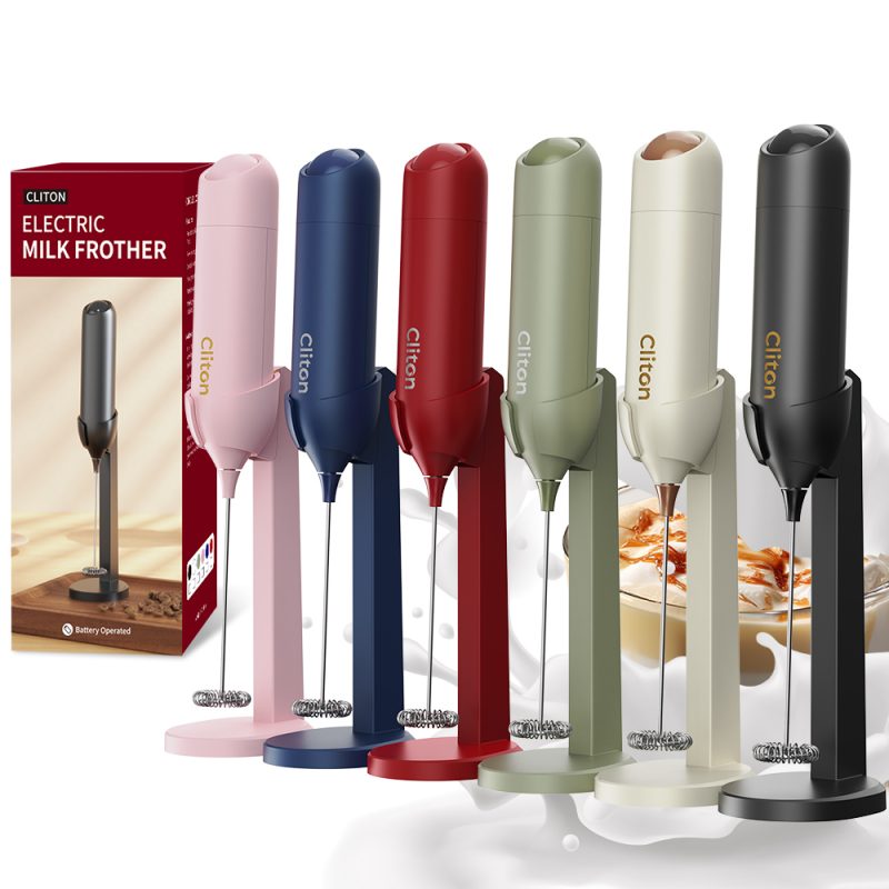 源头工厂-科力通-KJBQ-21-BSA7款科力通碱性干电池电动奶泡器自动牛奶发泡器咖啡搅拌器咖啡厨房带创新支架 - 图片 9