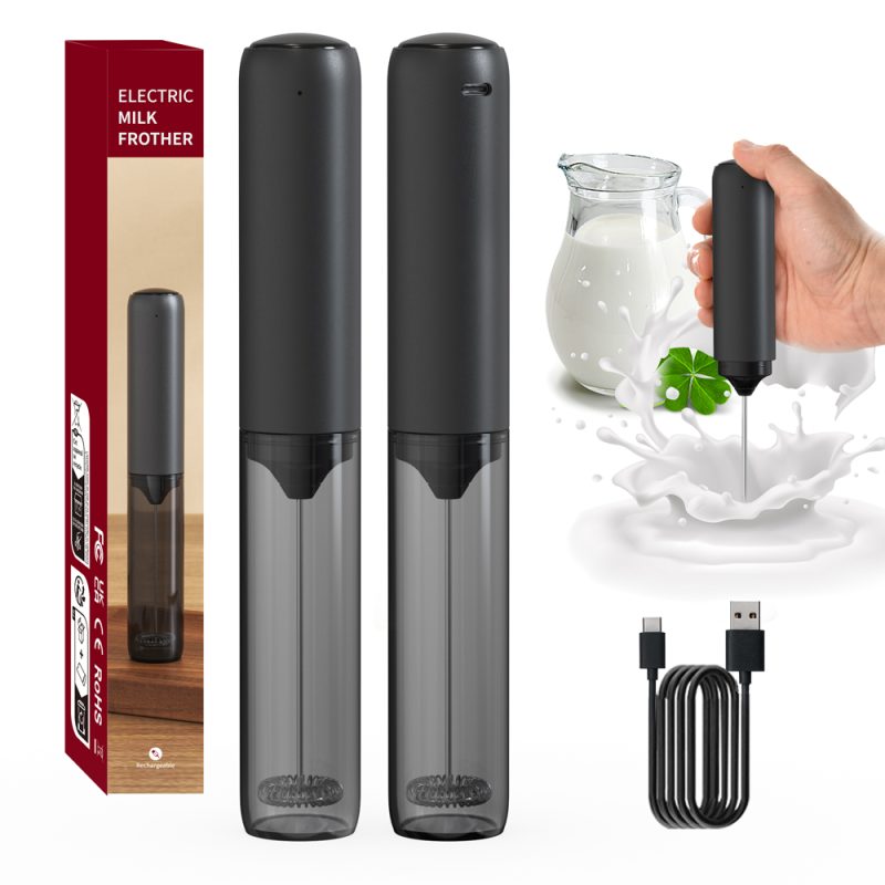 源头工厂-科力通-KJBQ-65款科力通多色充电便携电动奶泡器自动牛奶发泡器咖啡搅拌器咖啡厨房带收纳套 - 图片 6