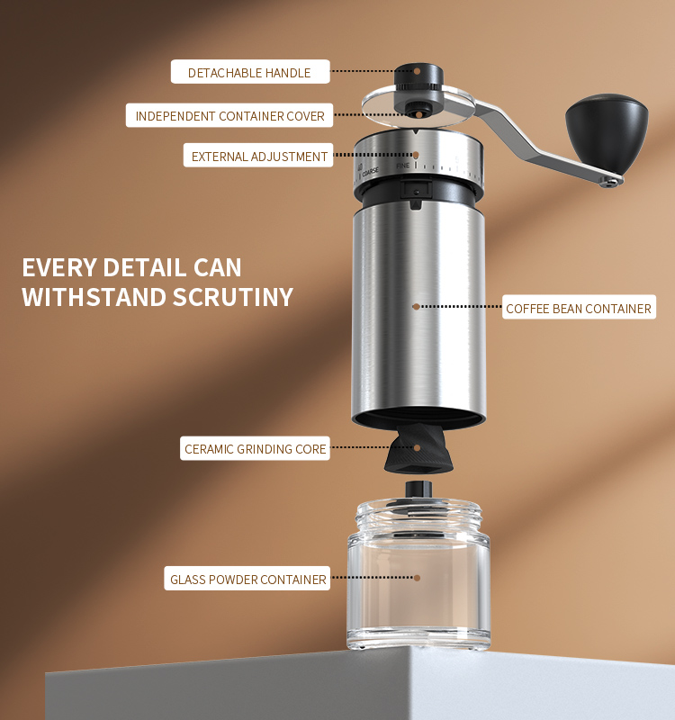 科力通2025全新高质量不锈钢手摇磨豆机ODM/OEM代工厂| 家用高端磨豆机 KMDJ-KCT-W2款 贴牌定制|电商爆款厨房小家电批发拿货|科力通-27年源头厂家 - 图片 4