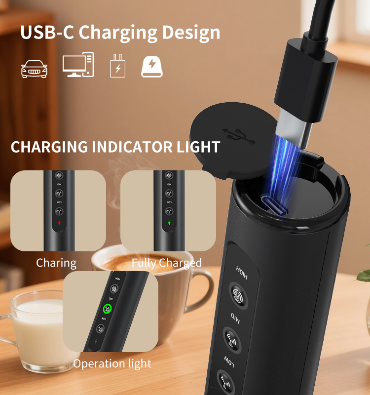 电动奶泡器源头工厂 2025新款调速版本 KJBQ-23X-BS 带底座版本科力通锂电池充电式电动奶泡器实力厂家牛奶发泡器咖啡搅拌器咖啡厨房 - 图片 5