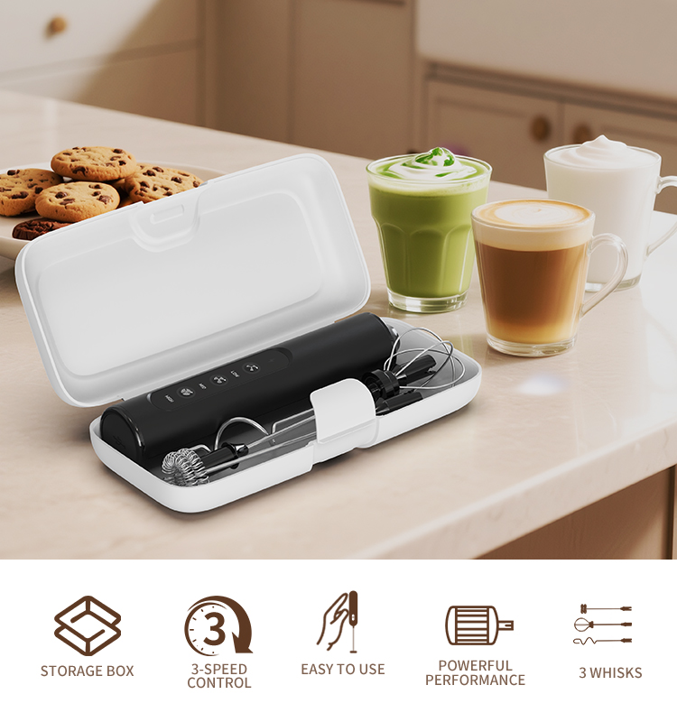 电动奶泡器源头工厂 2025新款调速版本 KJBQ-23X-BOX 便携版本 科力通锂电池充电式电动奶泡器实力厂家牛奶发泡器咖啡搅拌器咖啡厨房 - 图片 2