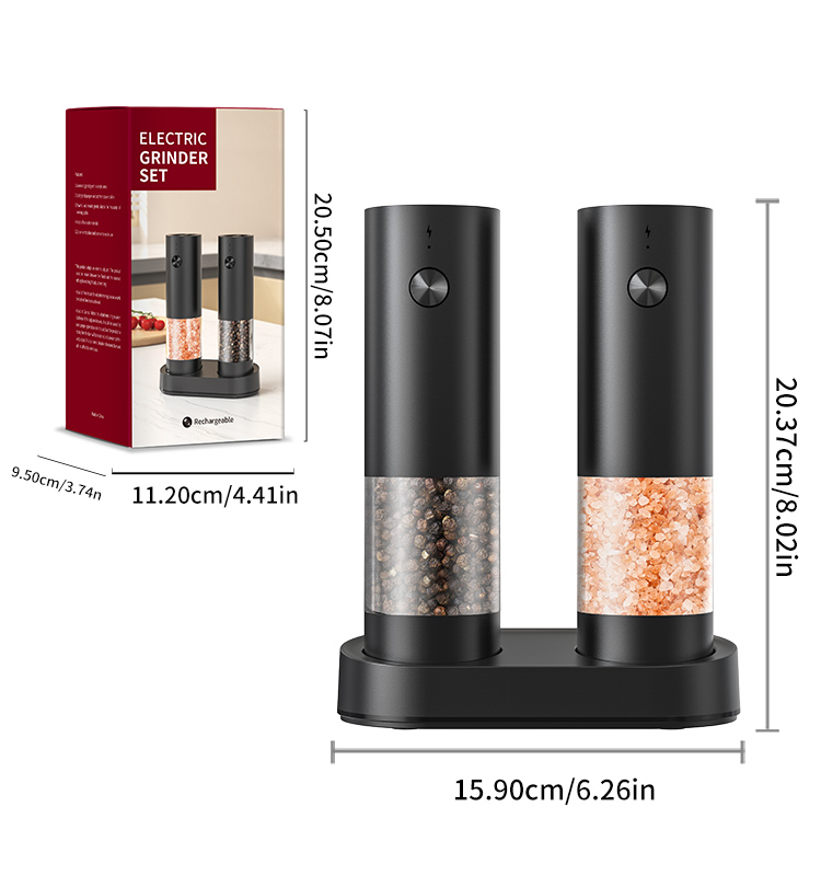 2025 新款超大料仓底座充电款电动胡椒研磨器两只装 KYMQ-95C款 贴牌定制|电商爆款厨房小家电批发拿货|科力通-27年源头厂家 - 图片 9