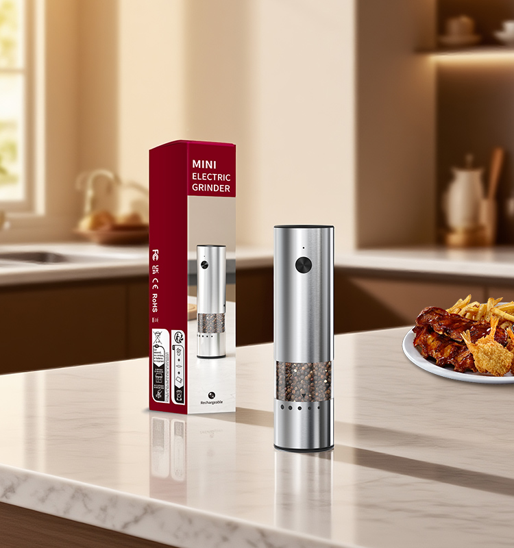日韩友好款 2025 科力通最新迷你款电动胡椒研磨器(单支装) ODM/OEM代工厂 | 胡椒研磨器推荐 KYMQ-82A款 贴牌定制|电商爆款厨房小家电批发拿货|科力通-27年源头厂家 2025新款充电不锈钢电动胡椒盐研磨器 外部粗细调节环 - 图片 7