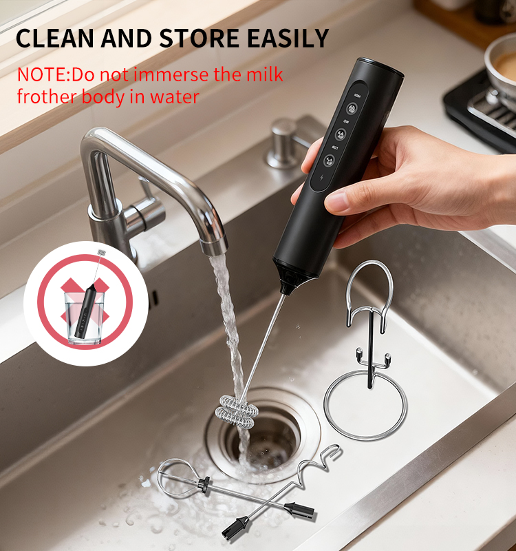 电动奶泡器源头工厂 2025新款调速版本 KJBQ-23X-BS 带底座版本科力通锂电池充电式电动奶泡器实力厂家牛奶发泡器咖啡搅拌器咖啡厨房 - 图片 10