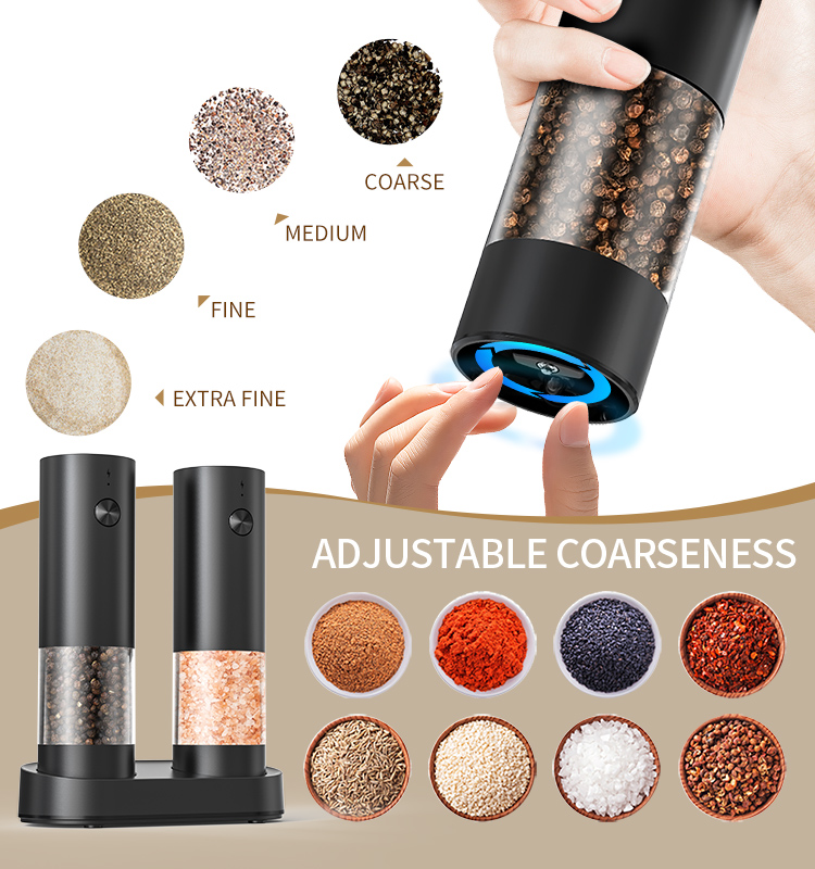 2025 新款超大料仓底座充电款电动胡椒研磨器两只装 KYMQ-95C款 贴牌定制|电商爆款厨房小家电批发拿货|科力通-27年源头厂家 - 图片 6
